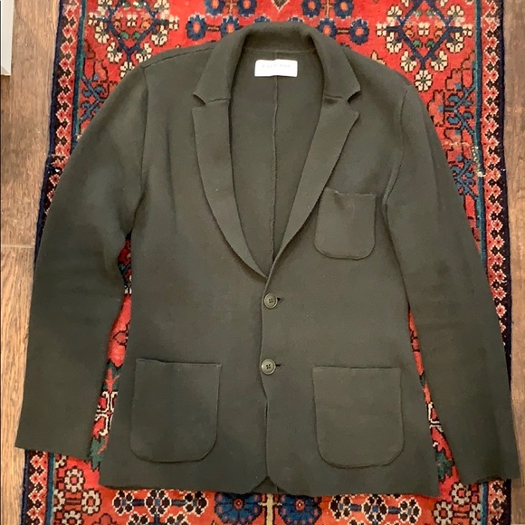 green knit blazer